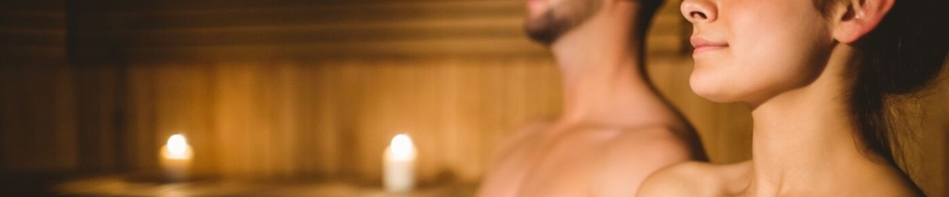 Paar in Sauna