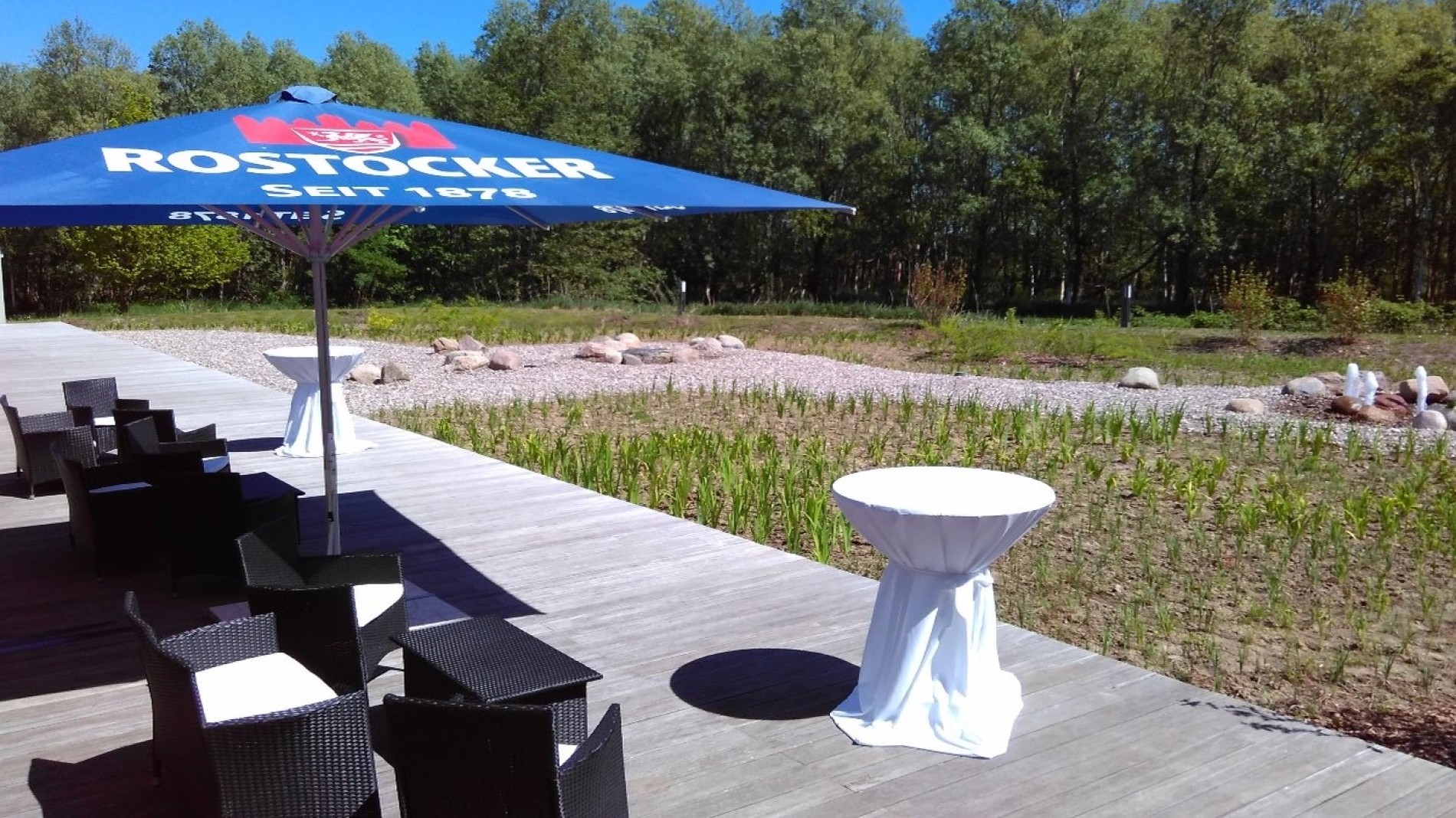 Sektempfang Holzterrasse