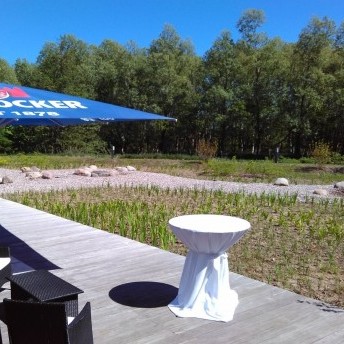 Sektempfang Holzterrasse